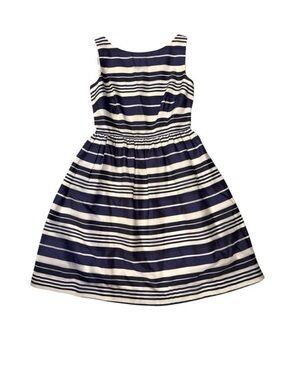 Lilly Pulitzer Eryn Navy and White Striped Sleeveless Dress S6